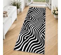 Zebra Geometrica Tappeto Corridoio Vortice Psichedelico | Tappeto passatoia astratto per cucina, soggiorno, camera da letto, ingresso, antiscivolo, lavabile, interno carpet