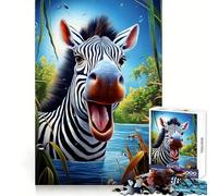 Zebra Happy Safari Day Puzzle da 1000 pezzi per adolescenti Sviluppo cerebrale Rilassante Facile da pulire Unisciti caldo Regalo di Natale (50x75cm)