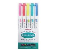 ZEBRA Highlighter Mildliner, 5 Bright Color Set (WKT7-5C-HC)