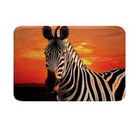 Zebra Horses Sunset Scenery Western Animal Orange Dark Tappeto Porta Resistente Tappeto Zerbino Per Interno Per Balcone Corridoio Scale 40x60Cm