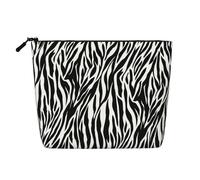 Zebra, impermeabile, grande capacità, con cerniera, da viaggio, lavoro, casa, multifunzione, borsa per il trucco, portamonete, Nero , Taglia unica