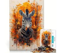 Zebra in autunno Puzzle da 1000 pezzi per ragazzi Gioco di apprendimento cognitivo Zero Gap Perfetto incastro Compatto Divertimento per il tempo di gioco in famiglia (38x52cm)