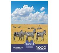 Zebra Jigsaw Puzzle Impossibili 1000Pcs Wildlife Decorazione Per La Casa. Rilassamento E Intelligence Per Adulti E Bambini Da 12 Anni 38x26cm/1000pcs