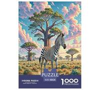 Zebra Jigsaw Puzzle Impossible 1000Pcs Wildlife Decorazione Per La Casa. Rilassamento E Intelligence Per Adulti E Ragazzi Da 14 Anni 38x26cm/1000pcs