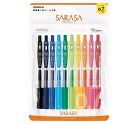 Zebra JJB15-10C-N - Penna a sfera gel Sarasa con clip, 0,7 mm, 10 colori, set N
