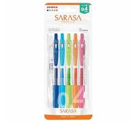 Zebra JJS15-5C-N - Penna a sfera gel Sarasa con clip, 0,4 mm, 5 colori, set N