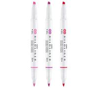 Zebra Mildliner Creative Pennarelli evidenziatori - doppia estremità - scalpello e punta proiettile - Set di 3 pezzi