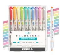 Zebra Mildliner, Double Ended Highlighter, Broad and Fine Tips, Assorted colors, 10-Count