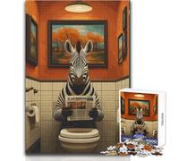 Zebra nel bagno, divertente puzzle da 1000 pezzi per adulti, gioca e impara, attività intelligente, sentito per festeggiare, dimensioni 38x26cm