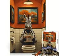 Zebra nel WC del bagno - Divertente puzzle da 1000 pezzi per adolescenti - Esercizio di logica - Divertimento tranquillo - Bordi puliti - Regalo festivo (38x52cm)