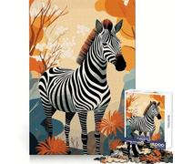 Zebra nella foresta - Puzzle da 1000 pezzi per adulti - Regalo - Allenamento mentale e rilassante - Bordi ben definiti - Allegro regalo (38x52cm)