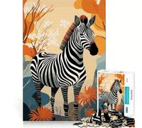 Zebra nella foresta - Puzzle per adulti da 1000 pezzi - Gioco cognitivo a incastro perfetto,senza spazi vuoti - Attività rilassante per la pausa mentale (50x75cm)