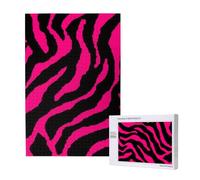 Zebra nera rosa,Puzzle in legno da 1000 pezzi per adulti e adolescenti