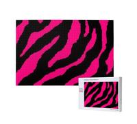 Zebra nera rosa,Puzzle in legno da 1000 pezzi per famiglie, puzzle per adulti e adolescenti