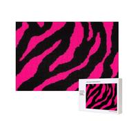 Zebra nera rosa,Puzzle in legno da 300 pezzi per famiglie, per adulti e adolescenti, decorazioni per la casa