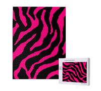 Zebra nera rosa,Puzzle in legno da 500 pezzi per adulti e adolescenti