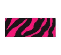 Zebra nera rosa,Tappetino per mouse grande, da scrivania, per tastiera e computer, con base in gomma antiscivolo, 30 x 80 cm
