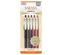 ZEBRA NJJ15-5C-VI2-N - Penna a sfera gel Sarasa con clip, 0,5 mm, confezione da 5, colori assortiti