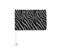 Zebra Pattern Bianco E Nero Striscia Bandiera Auto Finestra Esterna Clip 30x45 Cm Doppio Lato Decorazione Auto