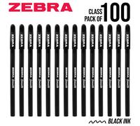 Zebra Pen Doodler'z Stick Gel Penne A Sfera Inchiostro Nero 100 BULK PACK