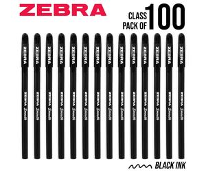 Zebra Pen Doodler'z Stick Gel Penne A Sfera Inchiostro Nero 100 BULK PACK