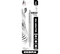 Zebra Pen F-701 Penna a sfera retrattile, fusto in acciaio inossidabile, punta fine, 0,8 mm, inchiostro nero, confezione da 1