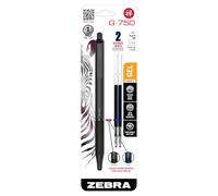 Zebra Pen G-750 Retractable Gel Pen, Black Brass Barrel, Medium Point, 0.7mm, Black Ink, 1-Pack