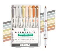 Zebra Pen Mildliner Double Ended Highlighter, Broad and Fine Point Tips, Assorted Neutral Vintage Ink Colors, 8-Pack