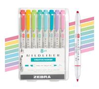 Zebra Pen Mildliner, Double Ended Highlighter, Broad and Fine Tips, Assorted Colors, 8 Pack, 78108