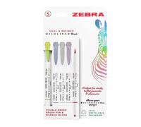 Zebra Pen MILDLINER Dual Tip Brush Pens, Felt Tip Pens For Adults, Bullet Tip &