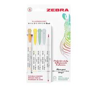 Zebra Pen MILDLINER Dual Tip Brush Pens, Felt Tip Pens For Adults, Bullet Tip &