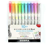Zebra Pen Mildliner Evidenziatore Pennello Con Due Punte Assortito Porta Di 10