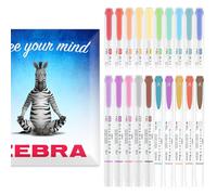 Zebra Pen Mildliner - Evidenziatori a doppia punta, punta larga e fine, confezione regalo, inchiostro privo di acidi e atossico, confezione da 20 pezzi