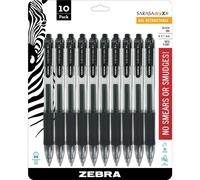 Zebra Pen Sarasa Dry X20 Retractable Gel Pen Medium Point 0.7mm Black Ink 10-Pack (Packaging May Vary)