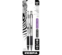 Zebra M/F 301 - Set di matite meccaniche e penne a sfera in acciaio inox a punta fine, 0,5 mm HB e penna a inchiostro nero da 0,7 mm, 2 pezzi