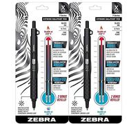 Zebra Pen X-701 Ballpoint Retractable Pen, 0.7mm Fine Point, Black Ink, Anti-Reflective Matte Black Finish (29811) - 2 Pack