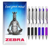 Zebra Pen Z-Grip Flight Penne A Sfera 1.2mm Confezione Da 6 Set Di Colori Vari