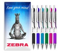 Zebra Pen Z-Grip Flight Penne A Sfera 1.2mm Confezione Da 6 Set Di Colori Vari