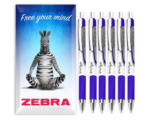 Zebra Pen Z-Grip Flight Penne A Sfera 1.2mm Confezione Da 6 Set Di Colori Vari