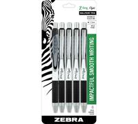 Zebra Pen Z-Grip Flight Retractable Ballpoint Pen Bold Point 1.2mm Black Ink 5-Count