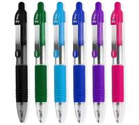 Zebra Pen Z-Grip - Mini penne a sfera, lunghezza 11,4 cm, blu, azzurro, rosa, viola, verde + inchiostro nero liscio, confezione da 6