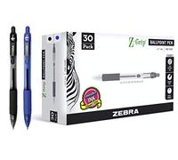zebra pen Z-Grip - Penna a sfera retrattile, punta fine, 0,7 mm, inchiostro nero/blu, confezione da 30, colori assortiti