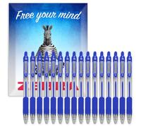 Zebra Pen Z-Grip, penne a sfera retraibili - Punta da 1,0 mm - Confezione da 16 - In confezione regalo con busta - Per scuola, scrittura, lavoro, ufficio (Blu)