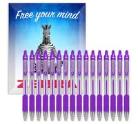 Zebra Pen Z-Grip - Penne a sfera retrattile, pennino da 1,0 mm, confezione da 16, in confezione regalo di cartone, per scuola, scrittura, lavoro, ufficio (viola)