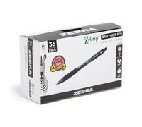 Zebra Pen Z-Grip Retractable Ballpoint Pen Medium Point 1.0mm Black Ink 36-Pack