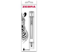 Zebra Penna a sfera 901 nera, elegante ed elegante, penna biro nera, retrattile e affidabile, inchiostro nero, penne a sfera con fusto argento di alta qualità con custodia di presentazione, punta