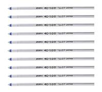 Zebra, penna a sfera, a base oleosa, ricaricabile con 4C-1.0, blu, 10 pezzi, B-R4C10-BL