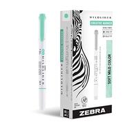 Zebra Penna Mildliner, evidenziatore a doppia punta, punta larga e fine, blu verde, 12 pezzi
