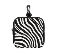 Zebra, piccola custodia impermeabile con cerniera, in neoprene, per auricolari, portachiavi e clip