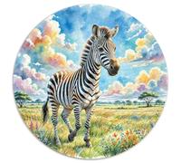 Zebra Puzzle rotondi da 1000 pezzi per adulti, regalo per la famiglia, forma unica impossibile per giochi di sfida unici, 1000 pezzi (67,5 x 67,5 cm)